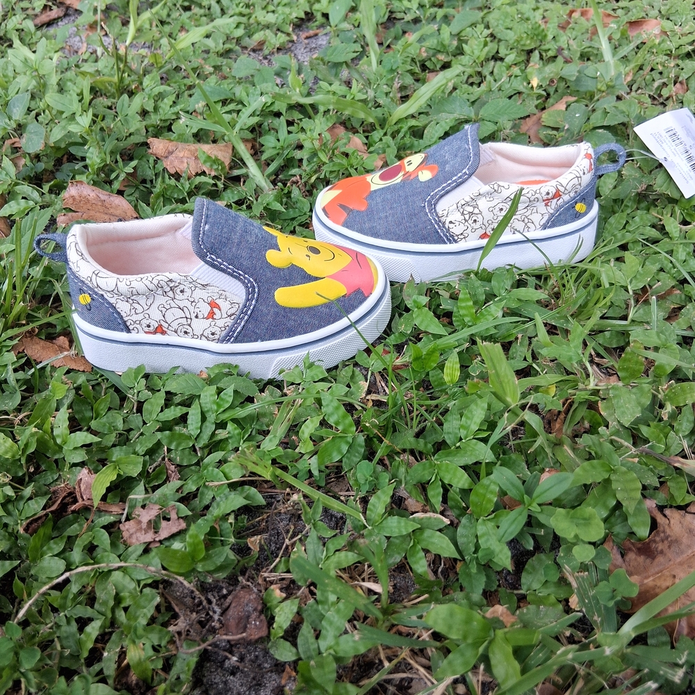 Disney Kids' Denim Slip-On Sneakers with Winnie the Pooh and Tigger - Picture 5 of 6
